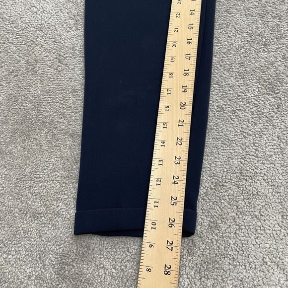 J.Crew Drapey Elastic Waist Trouser Ankle Pants Womens 00 Navy Blue Tapered Leg - Picture 8 of 12